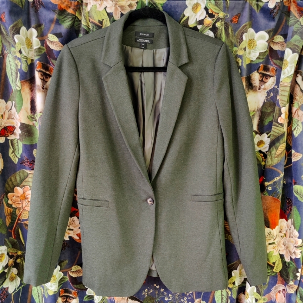 RW&Co Green Single Breasted Blazer - Large